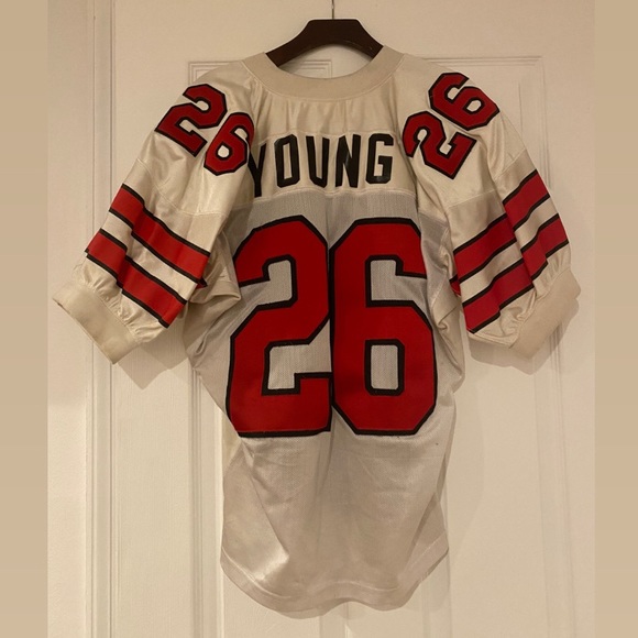 Vintage Red and White Football Jersey - Picture 2 of 2